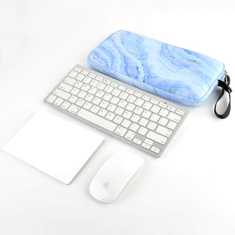 CM Neoprene Carrying Case Bag Protection Pouch Compatible with Magic Keyboard & Mouse, Trackpad (Blue Marble Pattern) - Image 5